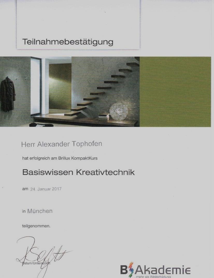 Zertifikat Kreativtechniken